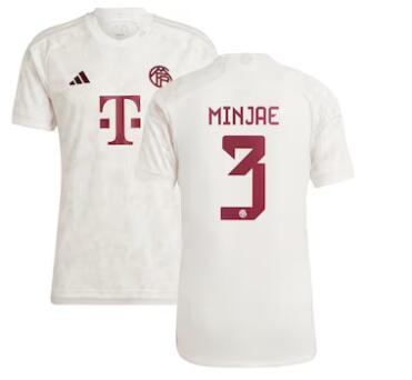 Men's Bayern Munich #3 Kim Min-jae adidas 2023-24 Third Replica Jersey - White