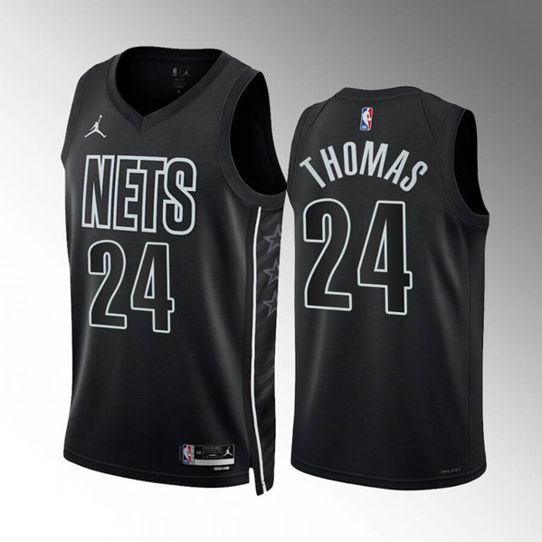 Men's Brooklyn Nets #24 Cam Thomas 2022-23 Black Statement Edition
