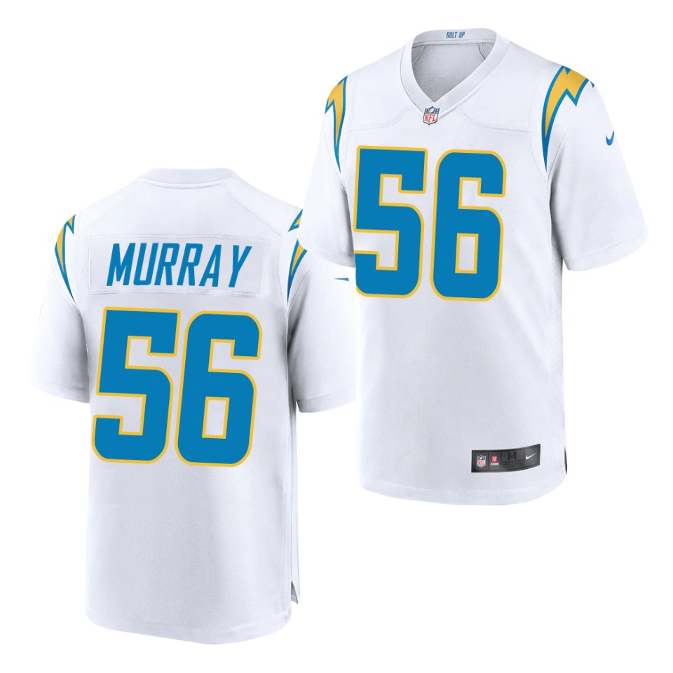 Men's Chargers Kenneth Murray Men's Game 2020 NFL Draft White Jersey
