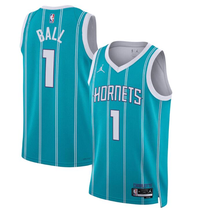 Men's Charlotte Hornets #1 LaMelo Ball Teal 2022-23 Icon Edition Stitched Basketball Jersey