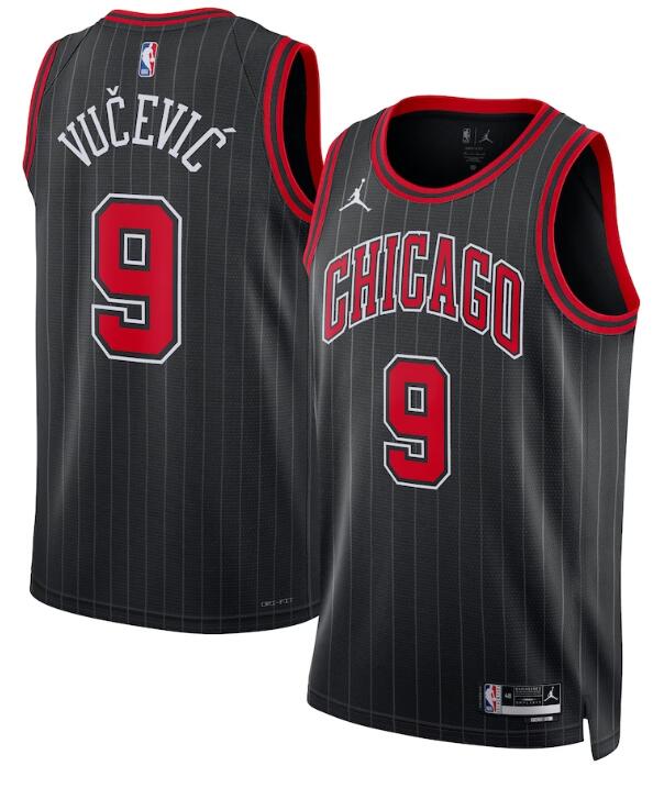 Men's Chicago Bulls #9 Nikola Vucevic Jordan Statement Edition Swingman Black Jersey