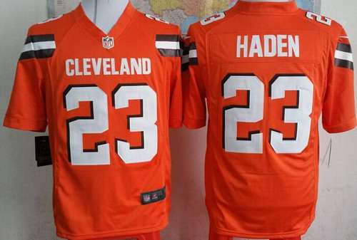 Men's Cleveland Browns #23 Joe Haden 2015 Nike Orange Game Jersey