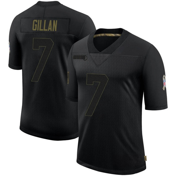 Men's Cleveland Browns #7 Jamie Gillan Black Limited 2020 Salute To Service Nike Jersey
