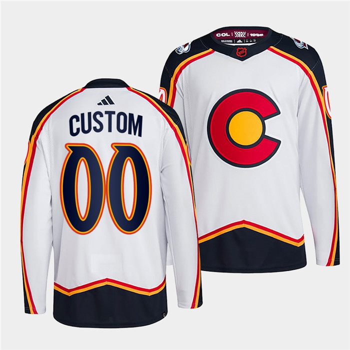 Men/Women/Youth Colorado Avalanche Custom 2022-23 White Reverse Retro Stitched Jersey
