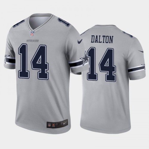 Men's Dallas Cowboys #14 Andy Dalton Grey 2020 Inverted Legend Stitched NFL Nike Limited Jersey
