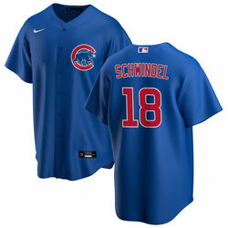 Men's Frank Schwindel Chicago Cubs #18 Royal Alternate Jersey by Nike