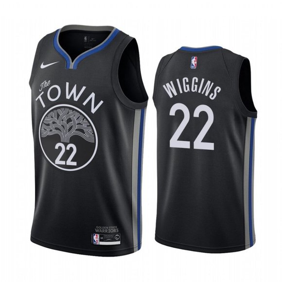 Men's Golden State Warriors #22 Andrew Wiggins Black Jersey