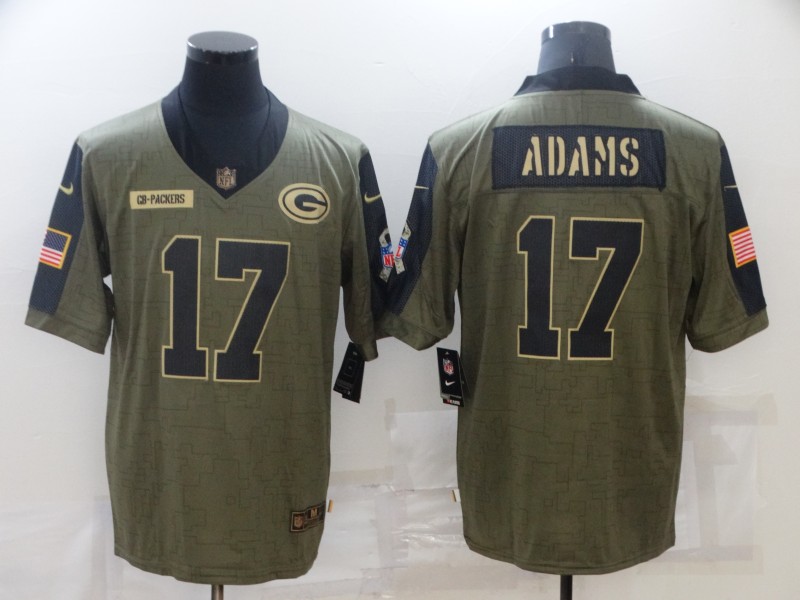 Men's Green Bay Packers #17 Davante Adams Nike Olive 2021 Salute To Service Limited Player  Jersey