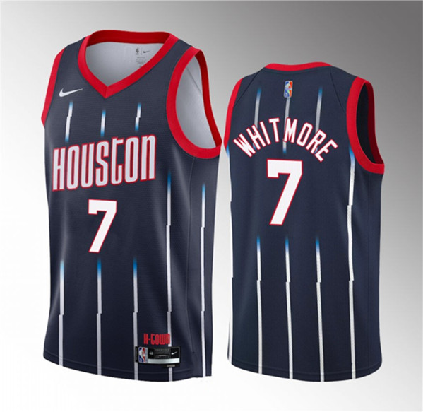 Men's Houston Rockets #7 Cam Whitmore Navy 2023 Draft Classic Edition Stitched Basketball Jersey