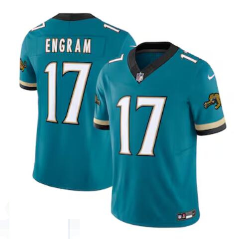Men's Jacksonville Jaguars #17 Evan Engram Nike Prowler Throwback Vapor F.U.S.E. Limited Teal Green Jersey