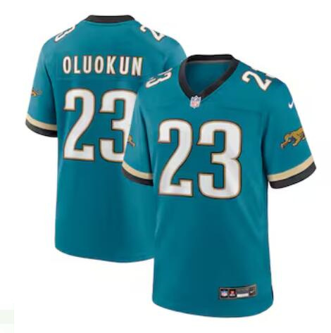 Men's Jacksonville Jaguars #23 Foye Oluokun Nike Prowler Throwback Player Game Teal Green Jersey