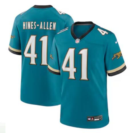 Men's Jacksonville Jaguars #41 Josh Hines-Allen Nike Prowler Throwback Player Game Teal Green Jersey