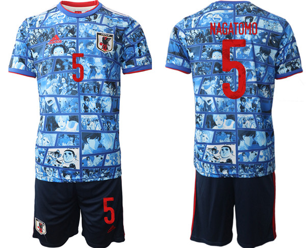 Men's Japan #5 Nagatomo Blue Home Soccer 2022 FIFA World Cup Jerseys Suit