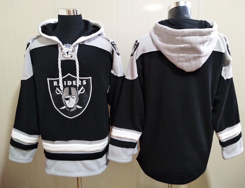 Men's Las Vegas Raiders Blank Black All Stitched Sweatshirt Ageless Must-Have Lace-Up Pullover Hoodie