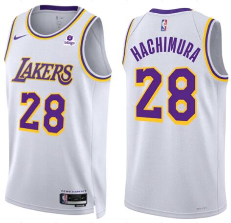 Men's Los Angeles Lakers #28 Rui Hachimura Icon Swingman White Jersey