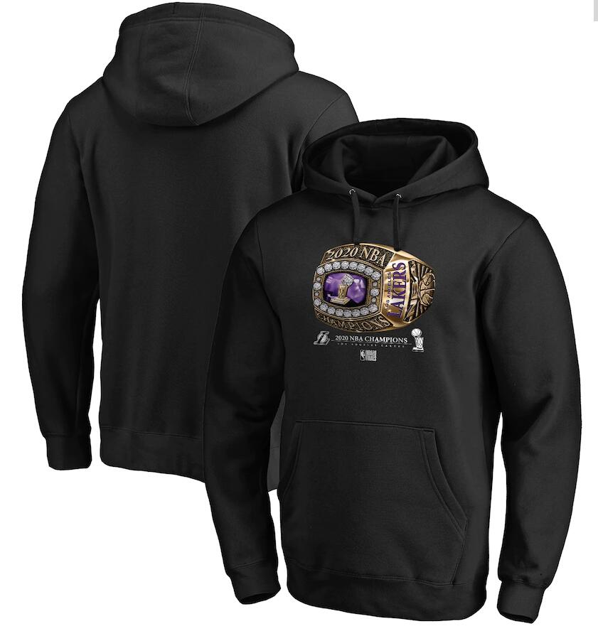 Men's Los Angeles Lakers Black 2020 NBA Finals Champions Bling Diamond Pullover Hoodie