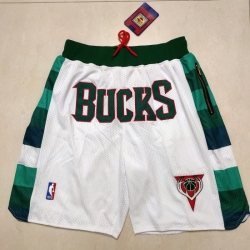 Men's Milwaukee Bucks White Pocket Shorts