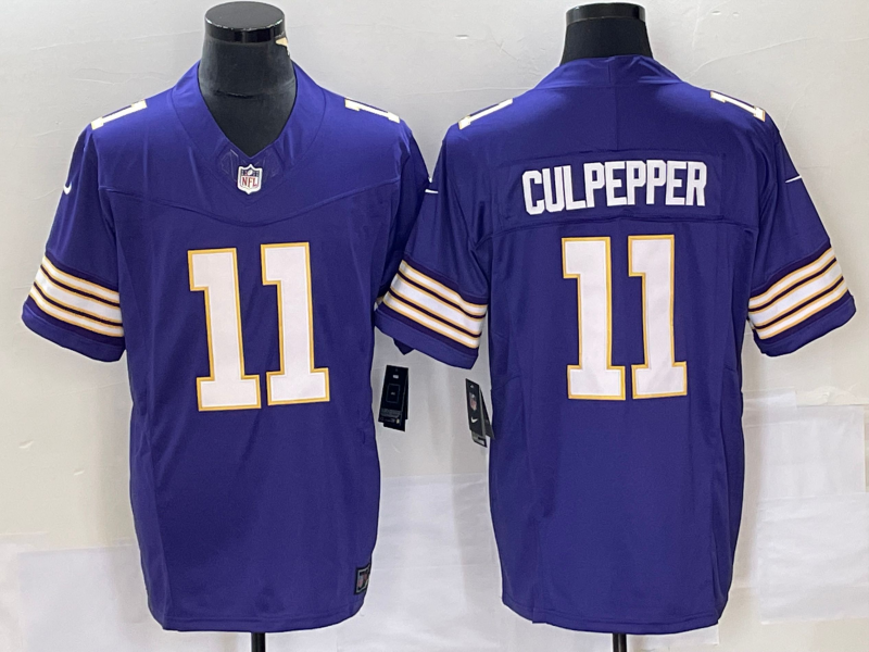 Men's Minnesota Vikings #11 Daunte Culpepper Purple 2023 FUSE Vapor Limited Throwback Stitched Jersey