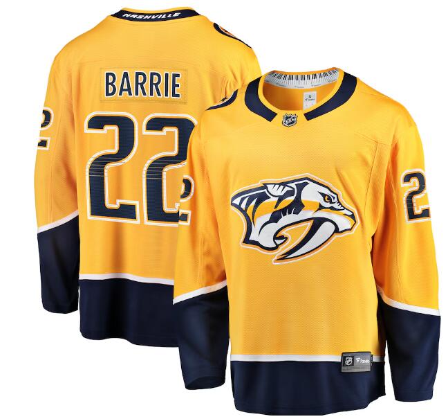 Men's Nashville Predators #22 Tyson Barrie Gold Home Breakaway Jersey