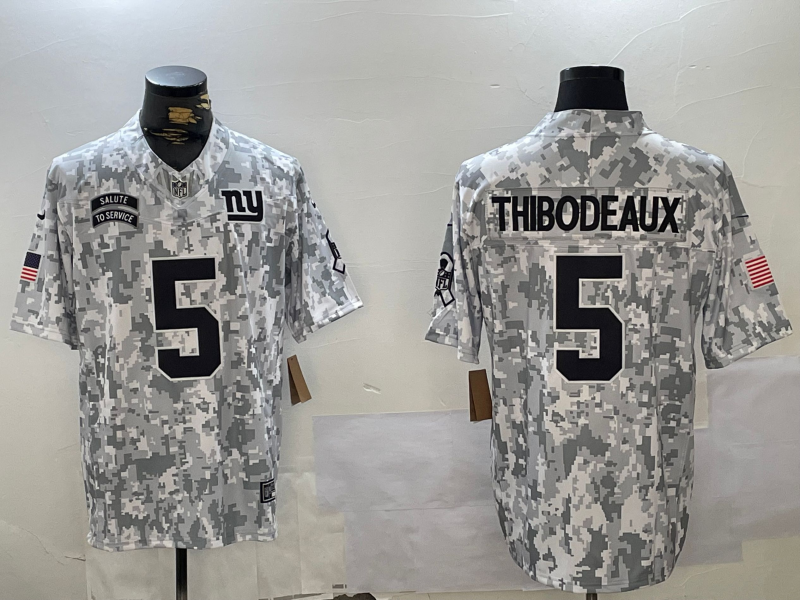 Men's New York Giants #5 Kayvon Thibodeaux Arctic Camo 2024 FUSE Salute to Service Limited Stitched Jersey