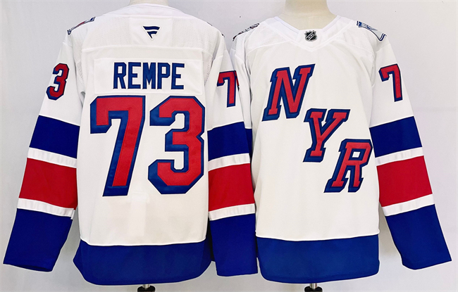 Men's New York Rangers #73 Matt Rempe White 2024-25 Stadium Series Stitched Jersey