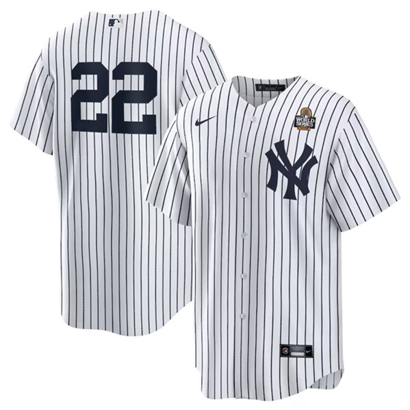 Men's New York Yankees #22 Juan Soto White 2024 World Series Cool Base Stitched Baseball Jersey
