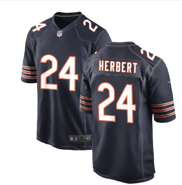 Men's Nike Chicago Bears #24 Khalil Herbert Navy Game Jersey