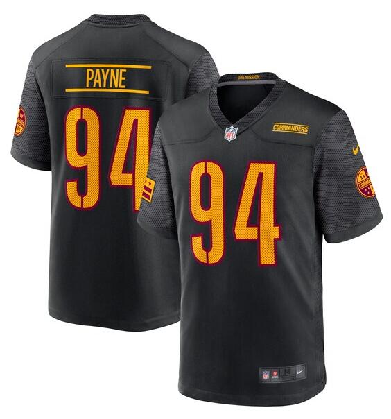 Men's Nike Da'Ron Payne #94 Black Washington Commanders Alternate Game Jersey