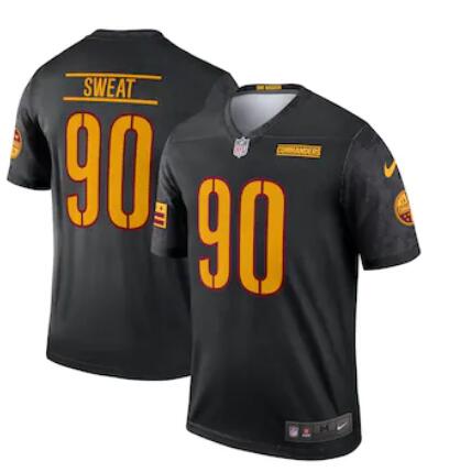 Men's Nike Montez Sweat #90 Black Washington Commanders Alternate Legend Jersey