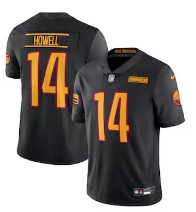 Men's Nike Sam Howell Black #14 Washington Commanders Alternate Vapor Untouchable Limited Jersey