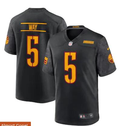 Men's Nike Tress Way #5 Black Washington Commanders Alternate Game Player Jersey