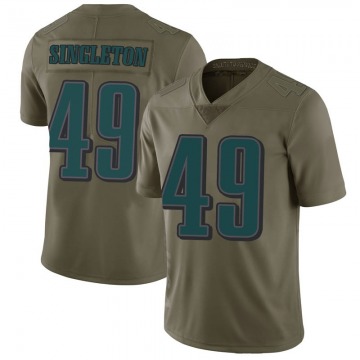 Men's Philadelphia Eagles #49 Alex Singleton Green Limited 2017 Salute to Service Jersey By Nike