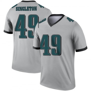 Men's Philadelphia Eagles #49 Alex Singleton Legend Silver Inverted Jersey By Nike