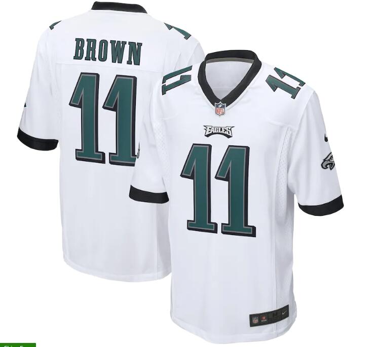 Men's Philadelphia Eagles A.J. Brown Nike Midnight White Player Game Jersey