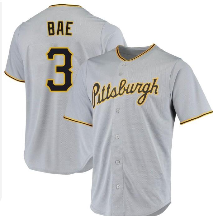 Men's Pittsburgh Pirates #3 Ji Hwan Bae Alternate Load Gray Jersey