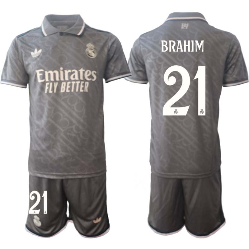 Men's Real Madrid 2nd away 21# BRAHIM 2024-25 Suit Soccer Jerseys