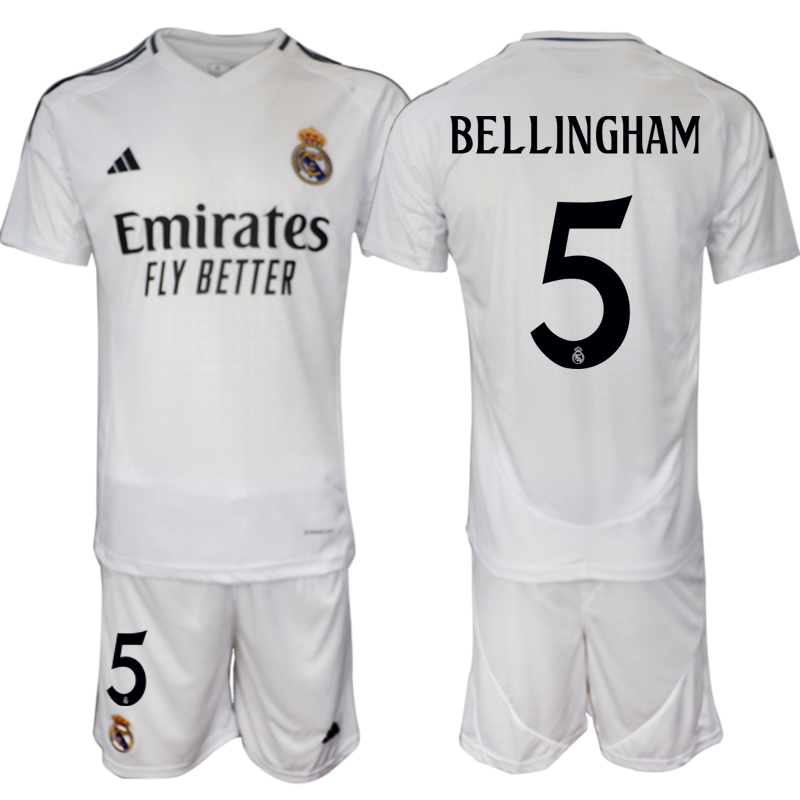 Men's Real Madrid home 5# BELLINGHAM 2024-25 Suit Soccer Jerseys