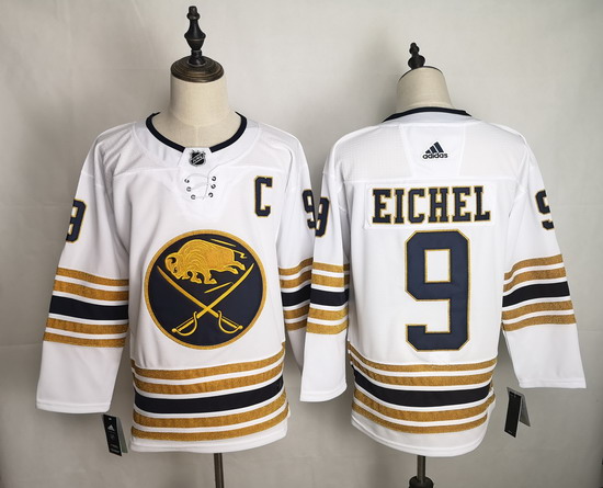 Men's Sabres 9 Jack Eichel White 50th Anniversary Adidas Jersey