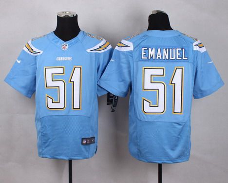 Men's San Diego Chargers #51 Kyle Emanuel 2013 Nike Light Blue Elite Jersey