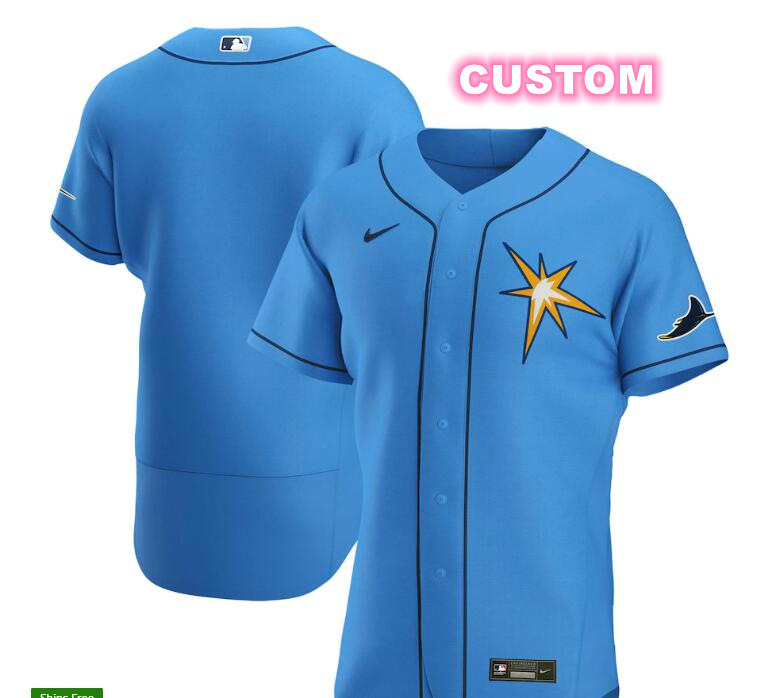 Men's Tampa Bay Rays Nike Home Custom Flexbase Light Blue Jersey