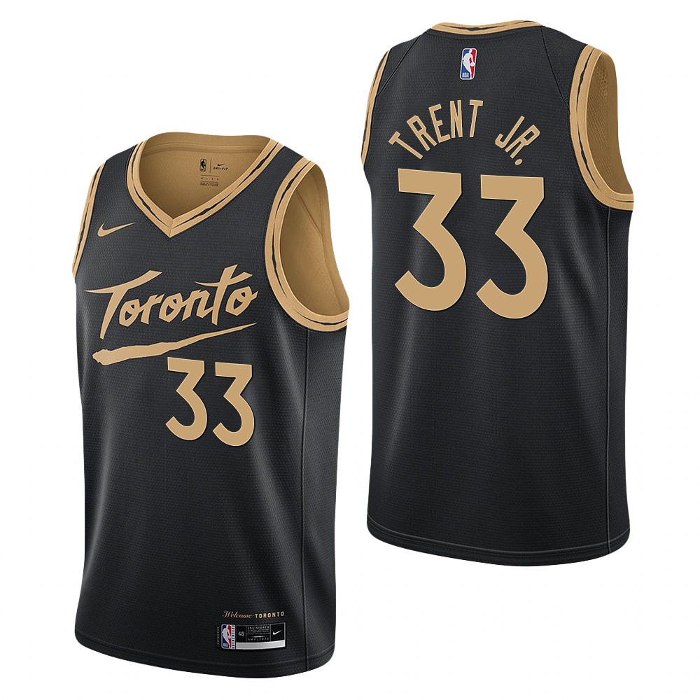 Men's Toronto Raptors #33 Gary Trent Jr. Black City 2021 Jersey
