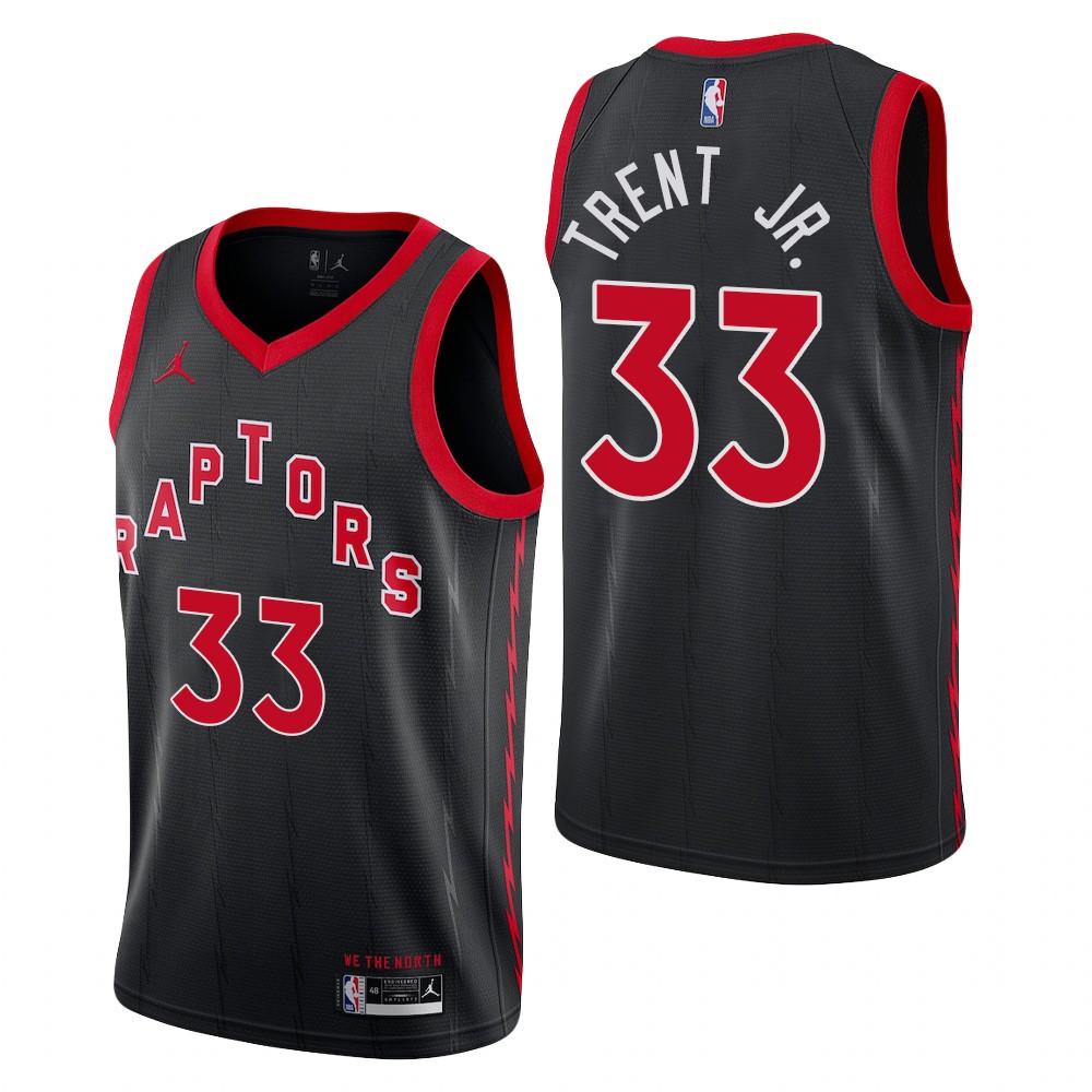 Men's Toronto Raptors #33 Gary Trent Jr. Black Statement 2021 Jersey