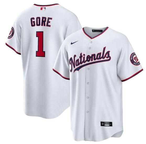 Men's Washington Nationals #1 MacKenzie Gore Nike Home Replica Jersey - White