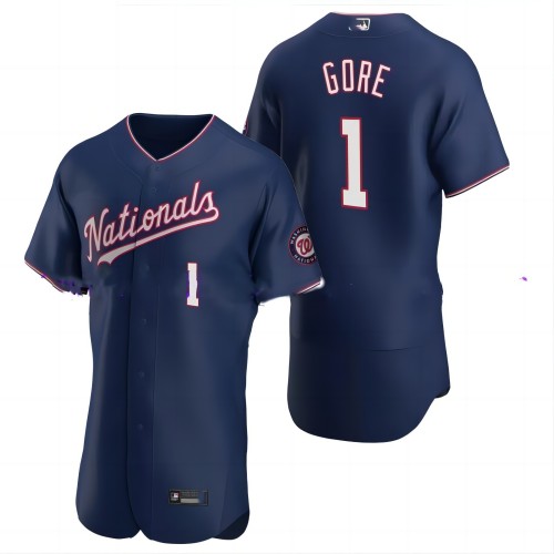 Men's Washington Nationals #1 MacKenzie Gore Nike Home Replica Navy Blue Jersey