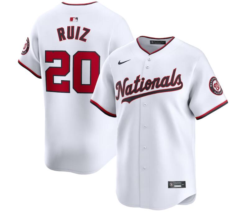 Men's Washington Nationals #20 Keibert Ruiz Nike White Home Limited Player Jersey