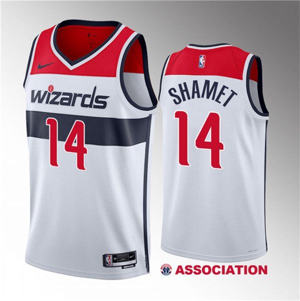 Men's Washington Wizards #14 Landry Shamet White 2023 Draft Association Edition Stitched Jersey