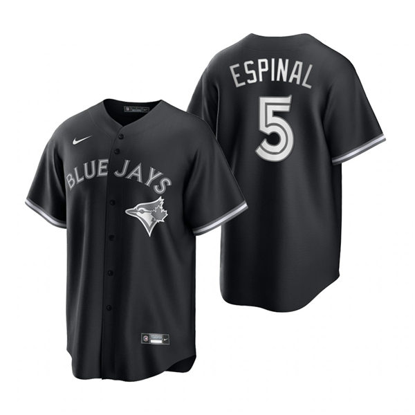 Mens Toronto Blue Jays #5 Santiago Espinal Nike 2021 Black Fashion Jersey