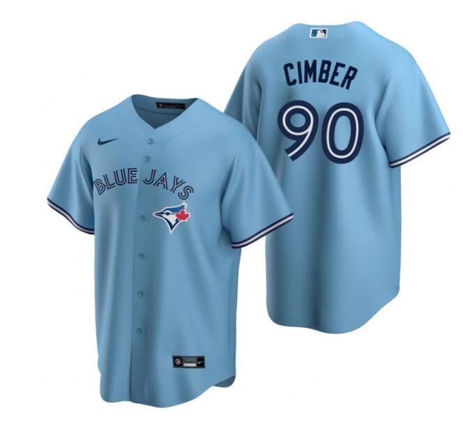 Mens Toronto Blue Jays #90 Adam Cimber Powder Blue Alternate Light Blue Jersey Gift For Blue Jays Fans