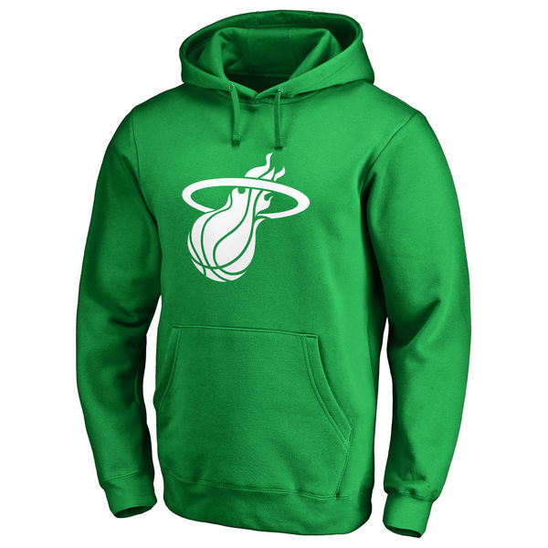 Miami Heat Fanatics Branded Kelly Green St. Patrick's Day White Logo Pullover Hoodie