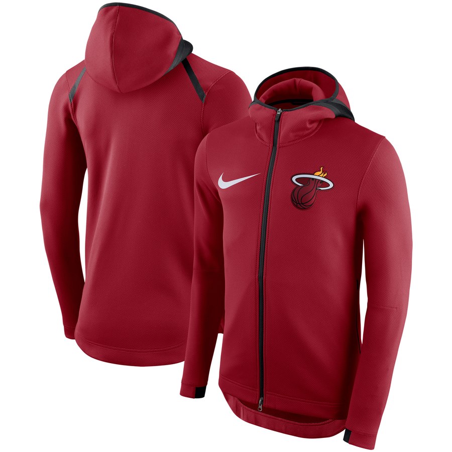 Miami Heat Nike Showtime Therma Flex Performance Full Zip Hoodie Red